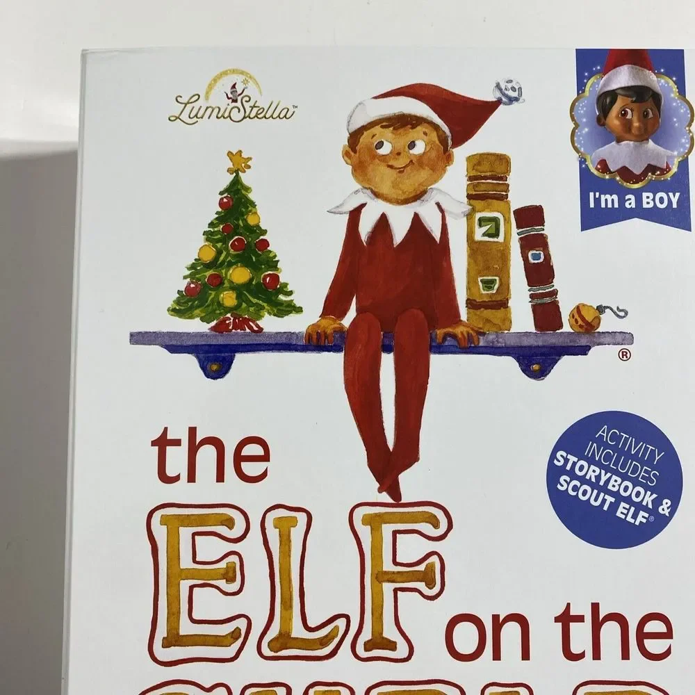 Elf On The Shelf Brown Eyed Dark Skin Boy Doll Figure And Story Book Boxed New - Picture 4 of 10